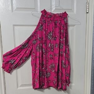 Cato Vibrant Pink Floral Blouse